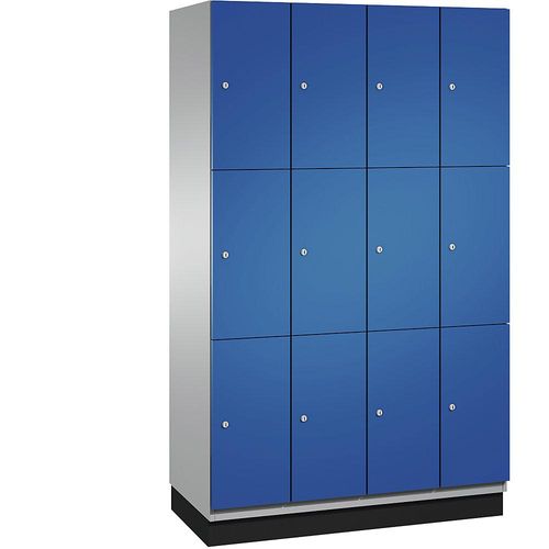 4059369457068 - CAMBIO Schließfachschrank mit Stahlblech-Türen 12 Fächer Breite 1200 mm Korpus weißaluminium Tür enzianblau Fachhöhe 6166 mm 4059369457068 - CAMBIO Schließfachschrank mit Stahlblech-Türen 12 Fächer Breite 1200 mm Korpus weißaluminium Tür enzianblau Fachhöhe 6166 mm