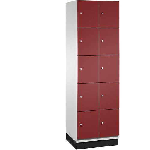 4059369468224 - CAMBIO Schließfachschrank mit Stahlblech-Türen 10 Fächer Breite 600 mm Korpus lichtgrau Tür rubinrot 4059369468224 - CAMBIO Schließfachschrank mit Stahlblech-Türen 10 Fächer Breite 600 mm Korpus lichtgrau Tür rubinrot