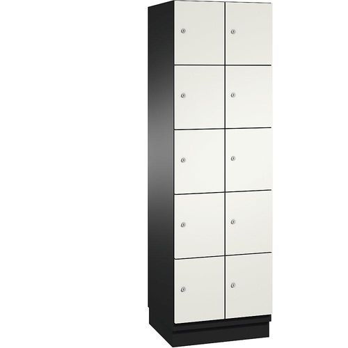 4059369444341 - CAMBIO Schließfachschrank mit Stahlblech-Türen 10 Fächer Breite 600 mm Korpus schwarzgrau Tür reinweiß 4059369444341 - CAMBIO Schließfachschrank mit Stahlblech-Türen 10 Fächer Breite 600 mm Korpus schwarzgrau Tür reinweiß