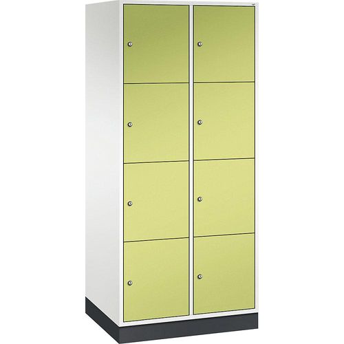 4062084633389 - 4er-Schließfachschrank Intro 2 Abteile reinweiß   viridingrün BxT 820 x 600 mm