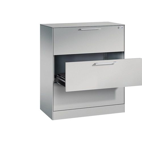 4062084064626 - Karteischrank ASISTO Höhe 992 mm mit 3 Schüben DIN A4 quer weißaluminium weißaluminium 4062084064626 - Karteischrank ASISTO Höhe 992 mm mit 3 Schüben DIN A4 quer weißaluminium weißaluminium