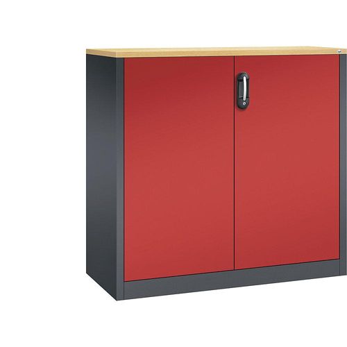 4069361396395 - ACURADO Akten-Sideboard 3 Ordnerhöhen HxBxT 1200 x 1200 x 500 mm schwarzgrau feuerrot C+P 4069361396395 - ACURADO Akten-Sideboard 3 Ordnerhöhen HxBxT 1200 x 1200 x 500 mm schwarzgrau feuerrot C+P