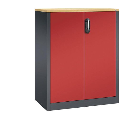 4060061363151 - ACURADO Akten-Sideboard 3 Ordnerhöhen HxBxT 1200 x 930 x 500 mm schwarzgrau feuerrot 4060061363151 - ACURADO Akten-Sideboard 3 Ordnerhöhen HxBxT 1200 x 930 x 500 mm schwarzgrau feuerrot