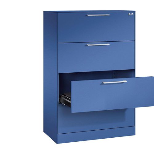 4062084799450 - Karteischrank ASISTO Höhe 1292 mm mit 4 Schüben DIN A4 quer enzianblau enzianblau 4062084799450 - Karteischrank ASISTO Höhe 1292 mm mit 4 Schüben DIN A4 quer enzianblau enzianblau