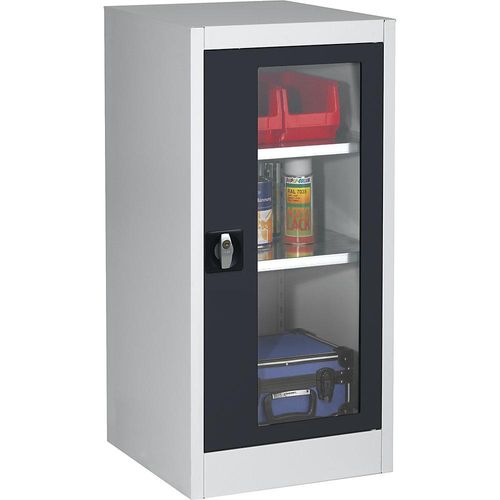 4250633399385 - mauser Sichtfenster-Flügeltürschrank mit 2 Fachböden HxBxT 1016 x 500 x 500 mm lichtgrau anthrazitgrau 4250633399385 - mauser Sichtfenster-Flügeltürschrank mit 2 Fachböden HxBxT 1016 x 500 x 500 mm lichtgrau anthrazitgrau