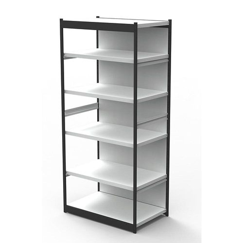 4044917043008 - Büro-Regalsystem mit Rückwand Regalhöhe 2250 mm Grundregal Breite x Tiefe 750 x 500 mm