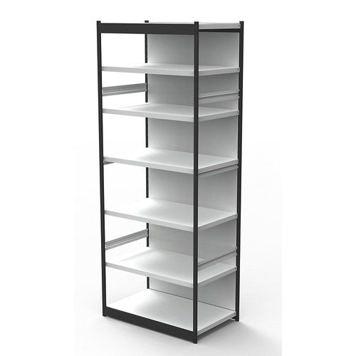 4044917044609 - Büro-Regalsystem mit Rückwand Regalhöhe 2600 mm Grundregal Breite x Tiefe 750 x 500 mm kaiserkraft