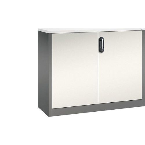 4060061358966 - ACURADO Akten-Sideboard 2 Ordnerhöhen HxBxT 1000 x 1200 x 400 mm vulkangrau perlweiß 4060061358966 - ACURADO Akten-Sideboard 2 Ordnerhöhen HxBxT 1000 x 1200 x 400 mm vulkangrau perlweiß