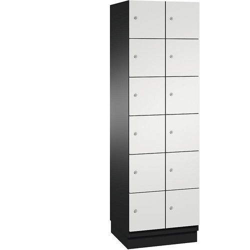 4059369471569 - CAMBIO Schließfachschrank mit Stahlblech-Türen 12 Fächer Breite 600 mm Korpus schwarzgrau Tür lichtgrau 4059369471569 - CAMBIO Schließfachschrank mit Stahlblech-Türen 12 Fächer Breite 600 mm Korpus schwarzgrau Tür lichtgrau