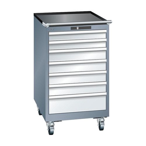 7612269044447 - LISTA Schubladenschrank Stahlblech HxB 990 x 564 mm 7 Schubladen fahrbar grau metallic lichtgrau 7612269044447 - LISTA Schubladenschrank Stahlblech HxB 990 x 564 mm 7 Schubladen fahrbar grau metallic lichtgrau