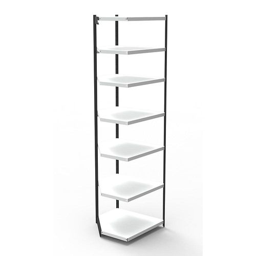 4044917040007 - Büro-Regalsystem ohne Rückwand Regalhöhe 2600 mm Eck-Anbauregal Breite x Tiefe 670 x 300 mm