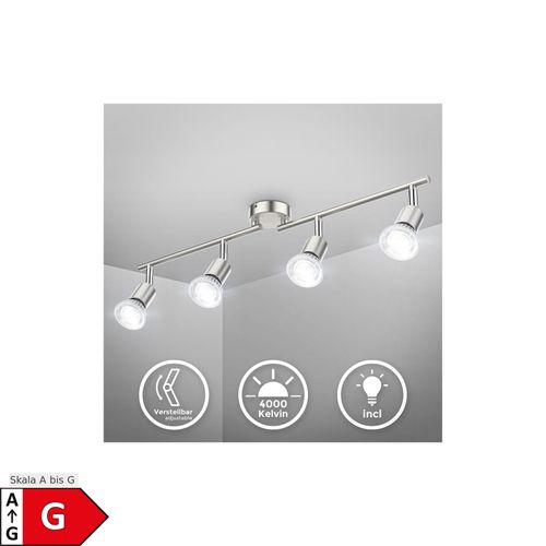 4057722006519 - Bklicht - led Deckenspot Wohnzimmer GU10 Metall Lampe Decken-Leuchte schwenkbar 4-flammig - 50 4057722006519 - Bklicht - led Deckenspot Wohnzimmer GU10 Metall Lampe Decken-Leuchte schwenkbar 4-flammig - 50