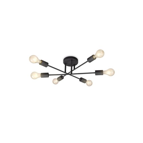 4057722003334 - Bklicht - Vintage-Leuchte Deckenlampe Retro Industrial 6-flammig E27 schwarz rustikal - 10 4057722003334 - Bklicht - Vintage-Leuchte Deckenlampe Retro Industrial 6-flammig E27 schwarz rustikal - 10