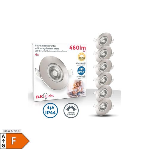 4057722004034 - Bklicht - 6x led Bad Einbauspots Strahler Einbauleuchten Lampe ultraflach Deckenspots IP44 - 50 4057722004034 - Bklicht - 6x led Bad Einbauspots Strahler Einbauleuchten Lampe ultraflach Deckenspots IP44 - 50
