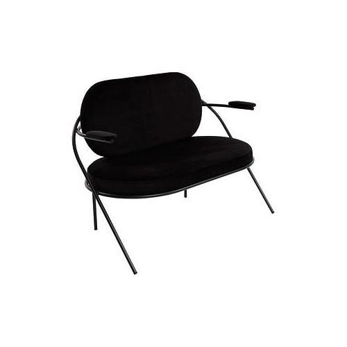 3660141960587 - Zweisitzer Sofa Meet by Paperflow Saturne mit Armlehnen B 1180 x T 730 x H 880 mm Stahlrohr Samt Schwarz Schwarz 3660141960587 - Zweisitzer Sofa Meet by Paperflow Saturne mit Armlehnen B 1180 x T 730 x H 880 mm Stahlrohr Samt Schwarz Schwarz