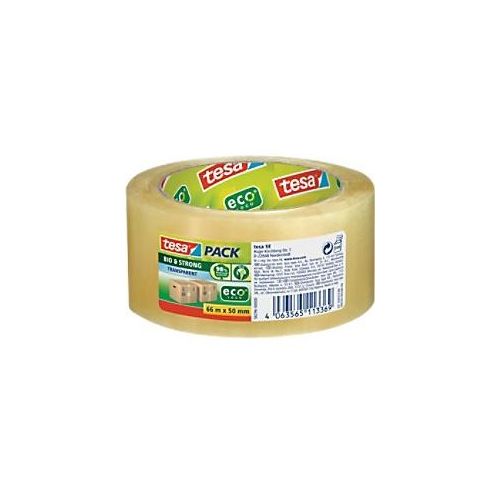 4063565113369 - tesa® Packband Bio & Strong robust reißfest lösungsmittelfrei Naturkautschuk 1 Rolle mit L 66 m x B 50 mm transparent