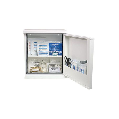 4250108801115 - SÖHNGEN Verbandschrank nach DIN 13157 mit Inhalt weiß Tiefe 200 mm HxB 420 x 360 mm 4250108801115 - SÖHNGEN Verbandschrank nach DIN 13157 mit Inhalt weiß Tiefe 200 mm HxB 420 x 360 mm