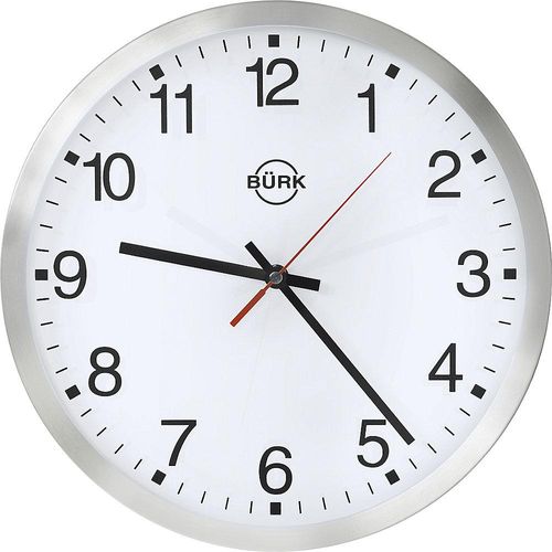 4030275000258 - Wanduhr aus Aluminium Ø 300 mm Funkuhrwerk Zifferblatt weiß kaiserkraft