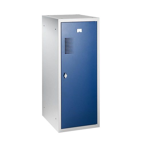 4061753006738 - eurokraft basic AMSTERDAM Kombi-Schließfachschrank Einzelmodul HxBxT 1000 x 400 x 500 mm mit Vorhängeschlossvorrichtung Korpus lichtgrau Tür enzianblau 4061753006738 - eurokraft basic AMSTERDAM Kombi-Schließfachschrank Einzelmodul HxBxT 1000 x 400 x 500 mm mit Vorhängeschlossvorrichtung Korpus lichtgrau Tür enzianblau