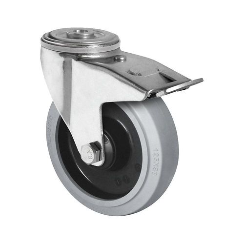 4260654032116 - Elastik-Reifen auf PA-Felge Rad-Ø x Breite 100 x 35 mm Rückenloch Lenkrolle mit Doppelstopp 4260654032116 - Elastik-Reifen auf PA-Felge Rad-Ø x Breite 100 x 35 mm Rückenloch Lenkrolle mit Doppelstopp