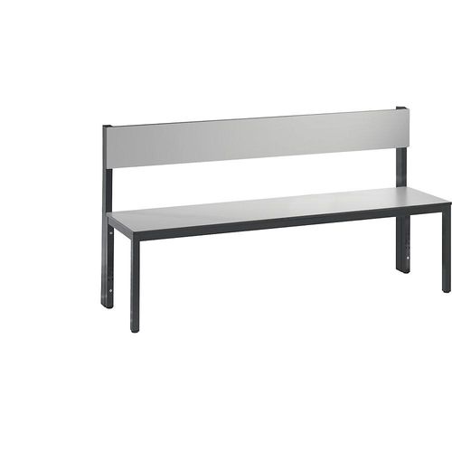 4063332799734 - Sitzbank Basic Plus 1-seitig Rückenlehne ohne Schuhrost 4-Fußgestell schwarzgrau RAL 7021 B 1500 mm Dekor silbergrau 4063332799734 - Sitzbank Basic Plus 1-seitig Rückenlehne ohne Schuhrost 4-Fußgestell schwarzgrau RAL 7021 B 1500 mm Dekor silbergrau