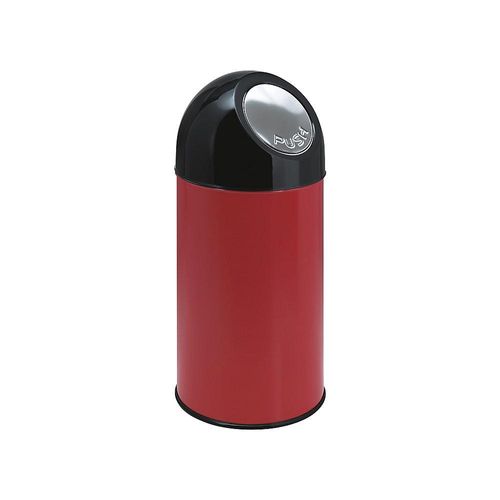 8713631023509 - Abfalleimer PUSH Mit verzinktem Innenbehälter Volumen 40 l Rot - Farbe Abfallbehälter verkehrsrot RAL 3020