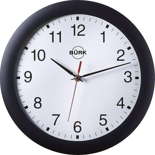 4030275000296 - Wanduhr aus ABS-Kunststoff Ø 300 mm Quarzuhrwerk Gehäuse schwarz Zifferblatt weiß kaiserkraft
