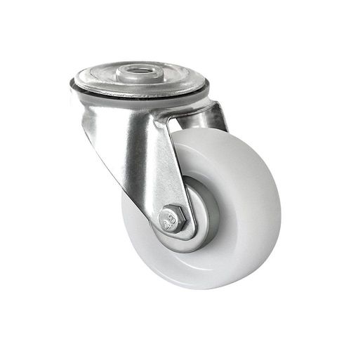 4260390222420 - eurokraft basic Polyamid-Reifen weiß Rad-Ø x Breite 80 x 34 mm Rückenloch ab 2 Stk Lenkrolle