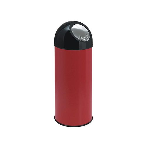 8713631023479 - Push-Mülleimer Stahl Volumen 55 l verzinkter Innenbehälter rot ab 2 Stk kaiserkraft
