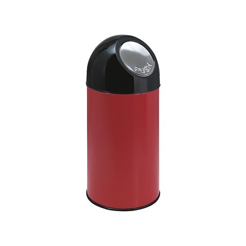 8713631023509 - Abfalleimer PUSH Mit verzinktem Innenbehälter Volumen 40 l Rot - Farbe Abfallbehälter verkehrsrot RAL 3020