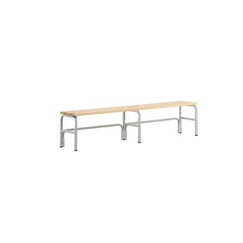 4030426155127 - Umkleidebank Stahlrohr Holz einfach 1500 mm breit lichtgrau 4030426155127 - Umkleidebank Stahlrohr Holz einfach 1500 mm breit lichtgrau