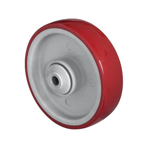 4260390226817 - EUROKRAFTbasic PU-Rad rot auf Polyamidfelge Kugellager ab 2 Stk Rad-Ø x Breite 125 x 32 mm