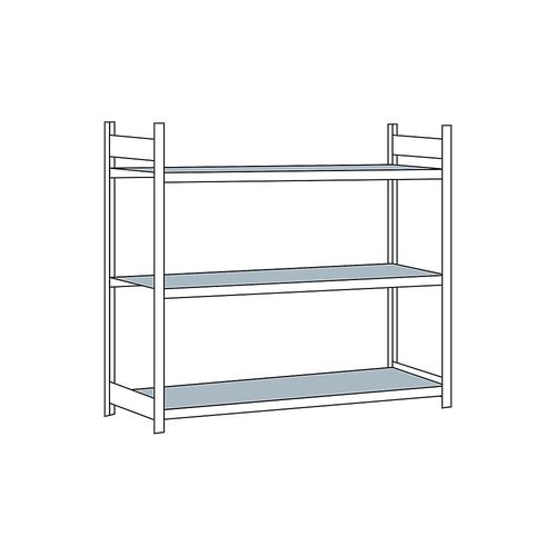 4004514200150 - SCHULTE Weitspannregal mit Stahlboden Höhe 2000 mm Spannweite 2500 mm Grundregal Tiefe 800 mm