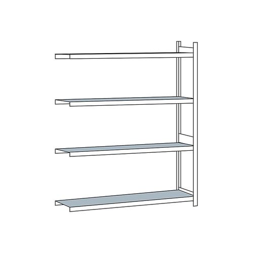 4004514200891 - SCHULTE Weitspannregal mit Stahlboden Höhe 2500 mm Spannweite 2250 mm Anbauregal Tiefe 500 mm