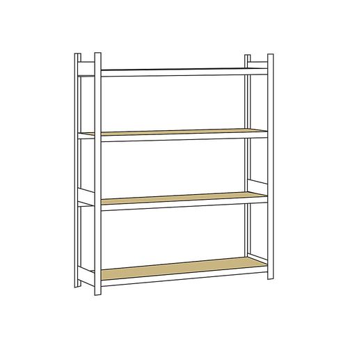 4004514201058 - SCHULTE Weitspannregal mit Spanplatte Höhe 2500 mm Spannweite 2250 mm Grundregal Tiefe 500 mm