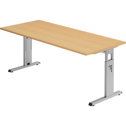 4032062028414 - Schreibtisch VOS19 6 manuell höhenverstellbar 85cm (H) 180x80cm (BxT) rechteckig buche weißaluminium 4032062028414 Hammer 4032062028414 - Schreibtisch VOS19 6 manuell höhenverstellbar 85cm (H) 180x80cm (BxT) rechteckig buche weißaluminium 4032062028414 Hammer