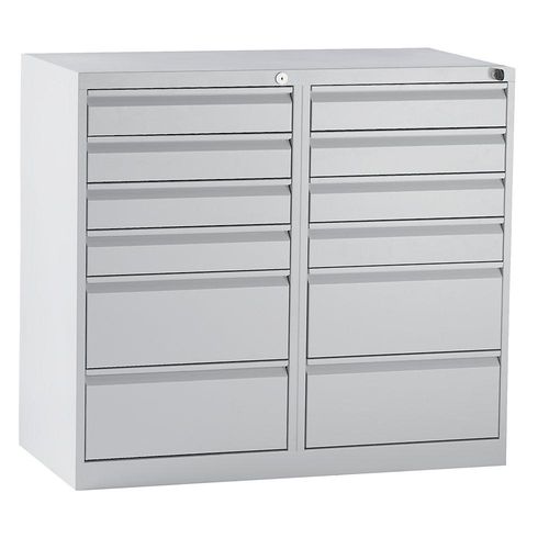 4061753003621 - eurokraft basic Schubladenschrank Stahl HxBxT 900 x 1000 x 500 mm 12 Schubladen Schubladen lichtgrau 4061753003621 - eurokraft basic Schubladenschrank Stahl HxBxT 900 x 1000 x 500 mm 12 Schubladen Schubladen lichtgrau