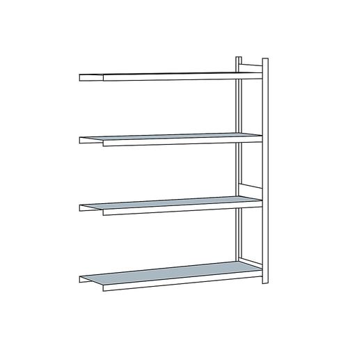 4004514200860 - SCHULTE Weitspannregal mit Stahlboden Höhe 2500 mm Spannweite 2000 mm Anbauregal Tiefe 600 mm