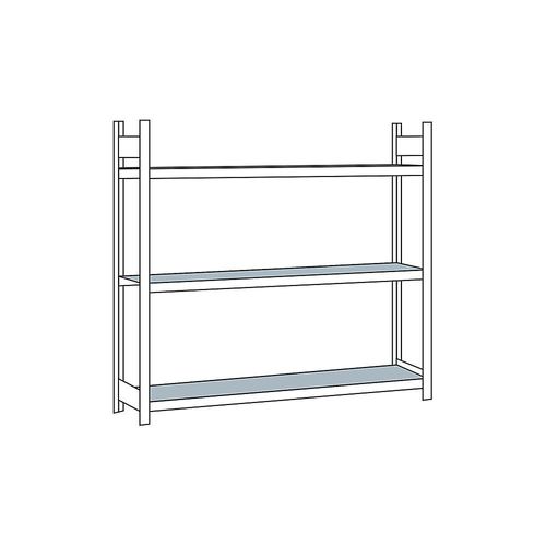 4004514200129 - SCHULTE Weitspannregal mit Stahlboden Höhe 2000 mm Spannweite 2500 mm Grundregal Tiefe 400 mm