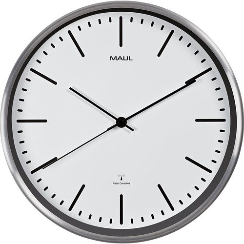 4002390065726 - Funk Wanduhr MAULfly rund für Innenräume ∅ 300 mm Auto-Zeitumstellung Kunststoff & Glas mit Batterie weiß 4002390065726 - Funk Wanduhr MAULfly rund für Innenräume ∅ 300 mm Auto-Zeitumstellung Kunststoff & Glas mit Batterie weiß