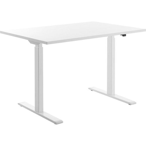 4014296860534 - Sitz-Steh-Schreibtisch E-Table TTS12080WW elektrisch höhenverstellbar 70-120cm (H) 120cmx80cm (BxT) rechteckig weiß   Weiß 4