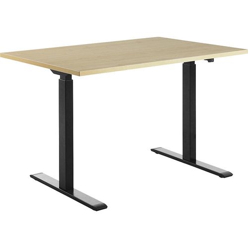 4014296873732 - Sitz-Steh-Schreibtisch E-Table TTS12080SA elektrisch höhenverstellbar 70-120cm (H) 120cmx80cm (BxT) rechteckig ahorn   Schwa