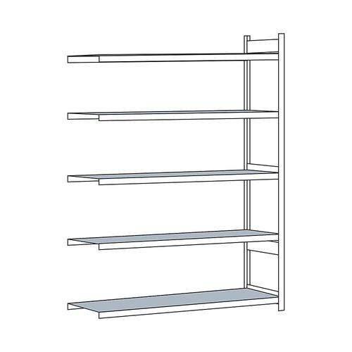 4004514201591 - SCHULTE Weitspannregal mit Stahlboden Höhe 3000 mm Spannweite 2500 mm Anbauregal Tiefe 800 mm