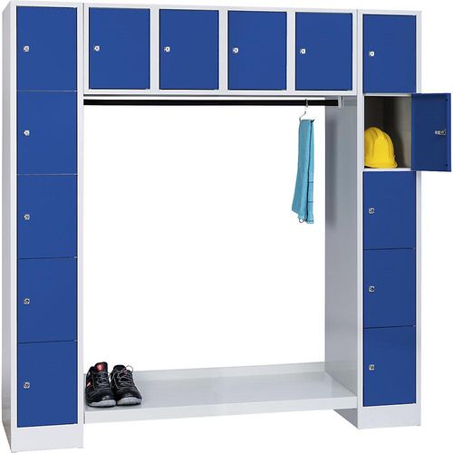 4250618216409 - Garderobensystem offen Gesamt-HxB 1850 x 1800 mm 14 Fächer enzianblau RAL 5010 4250618216409 - Garderobensystem offen Gesamt-HxB 1850 x 1800 mm 14 Fächer enzianblau RAL 5010