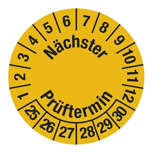 4061466088731 - Nächster Prüftermin Folie LxH 60 x 25 mm VE 10 Stk 25 - 30 gelb 4061466088731 - Nächster Prüftermin Folie LxH 60 x 25 mm VE 10 Stk 25 - 30 gelb