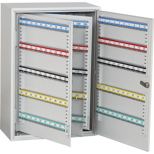 5901468301539 - Schlüsselschrank 250 Haken HxBxT 550 x 380 x 205 mm lichtgrau