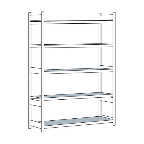 4004514215253 - SCHULTE Weitspannregal mit Stahlboden Höhe 3000 mm Spannweite 2250 mm Grundregal Tiefe 800 mm