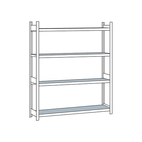 4004514215109 - SCHULTE Weitspannregal mit Stahlboden Höhe 2500 mm Spannweite 2500 mm Grundregal Tiefe 400 mm