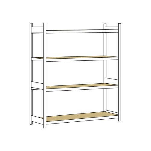 4004514201072 - SCHULTE Weitspannregal mit Spanplatte Höhe 2500 mm Spannweite 2250 mm Grundregal Tiefe 800 mm