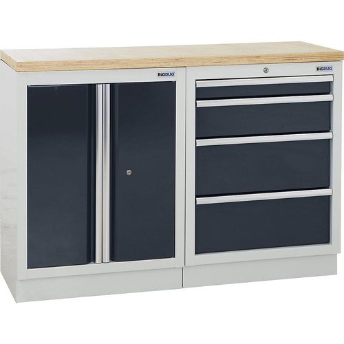 4061753250766 - Schranksystem 1 Schrank 4 Schubladen anthrazitgrau 4061753250766 - Schranksystem 1 Schrank 4 Schubladen anthrazitgrau